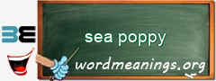 WordMeaning blackboard for sea poppy